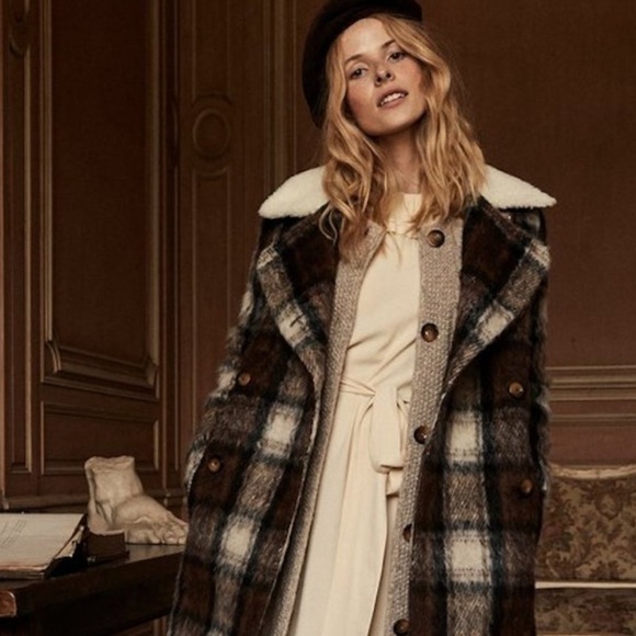 🥂Found!🥂💃🏼Dôen Thalia Coat Long Plaid Button Up Winter Duster Style XXS/XS🥂 - Picture 2 of 3